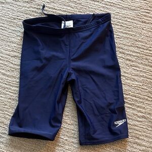 Boys Speedo Powerflex Solid Jammer Navy Blue. Size 28 youth. NWOT